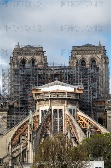 Cathédrale Notre-Dame de Paris, one year after the fire on the evening of 15 April 2019