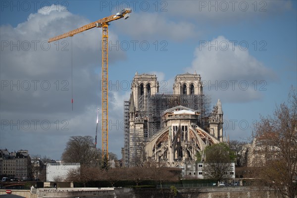 Cathédrale Notre-Dame de Paris, one year after the fire on the evening of 15 April 2019