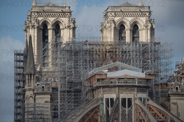 Cathédrale Notre-Dame de Paris, one year after the fire on the evening of 15 April 2019