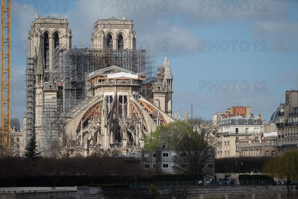 Cathédrale Notre-Dame de Paris, one year after the fire on the evening of 15 April 2019