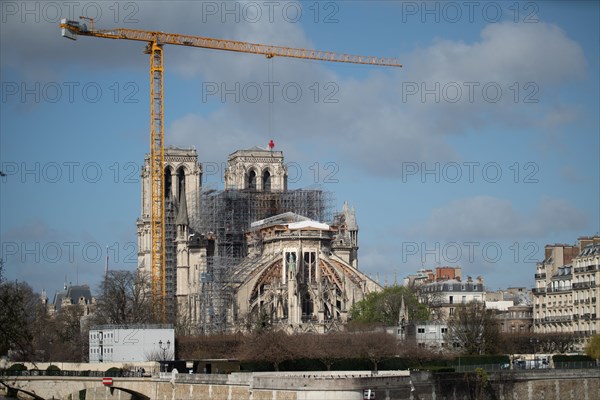 Cathédrale Notre-Dame de Paris, one year after the fire on the evening of 15 April 2019