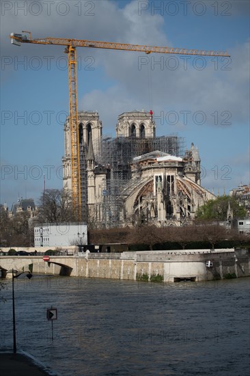 Cathédrale Notre-Dame de Paris, one year after the fire on the evening of 15 April 2019