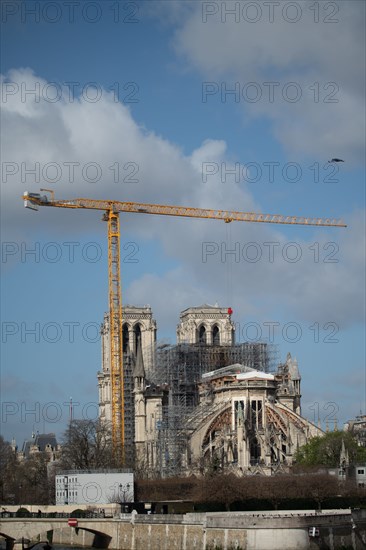 Cathédrale Notre-Dame de Paris, one year after the fire on the evening of 15 April 2019