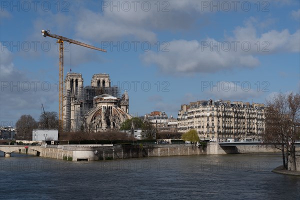 Cathédrale Notre-Dame de Paris, one year after the fire on the evening of 15 April 2019