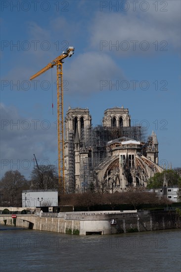 Cathédrale Notre-Dame de Paris, one year after the fire on the evening of 15 April 2019