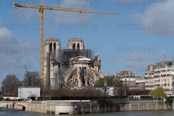 Cathédrale Notre-Dame de Paris, one year after the fire on the evening of 15 April 2019