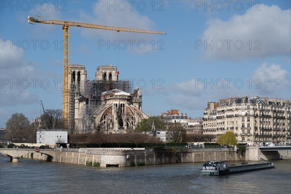 Cathédrale Notre-Dame de Paris, one year after the fire on the evening of 15 April 2019