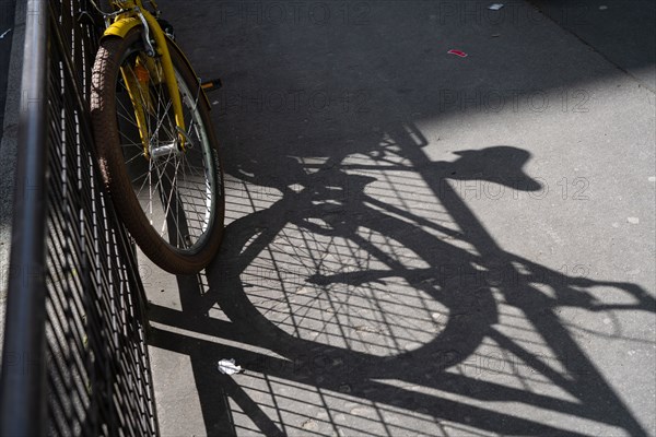 Paris, projected shadow of a bicycle