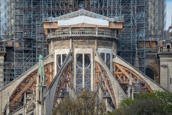 Cathédrale Notre-Dame de Paris, one year after the fire on the evening of 15 April 2019