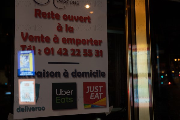 Paris, restaurant fermé pour cause d’épidémie de coronavirus