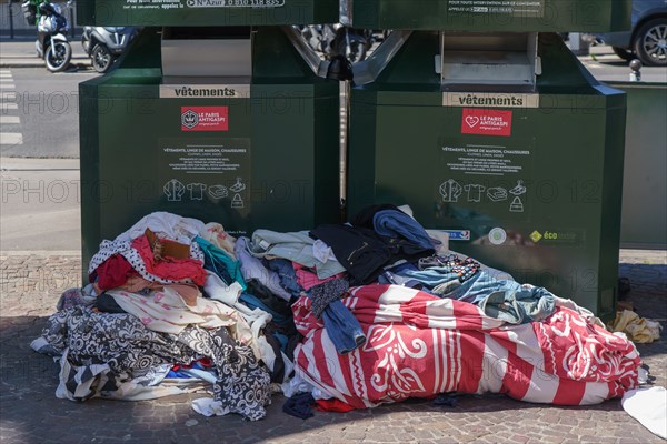 Paris, clothing bin