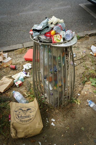 Paris, overflowing dustbin