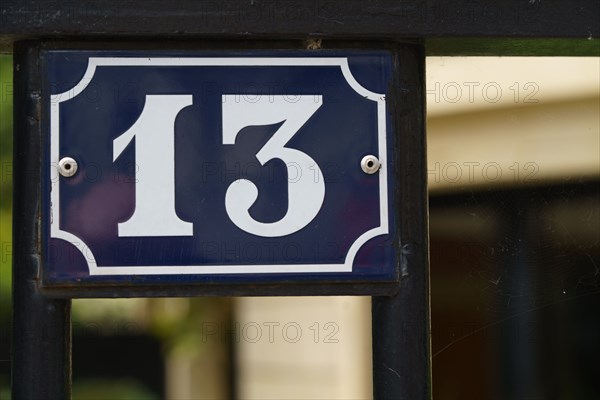 Paris, sign with number 13