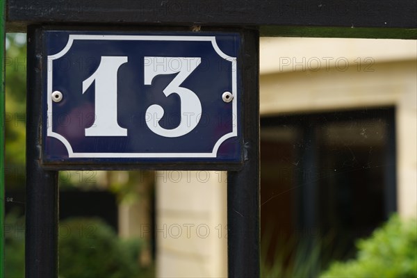 Paris, sign with number 13