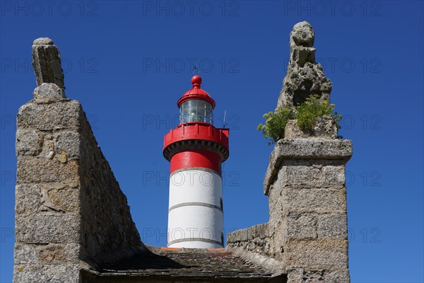 Abbey and lighthouse on the pointe Saint-Mathieu, North tip of Finistère