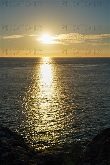 Pointe de Kermorvan, Finistère nord, soleil couchant