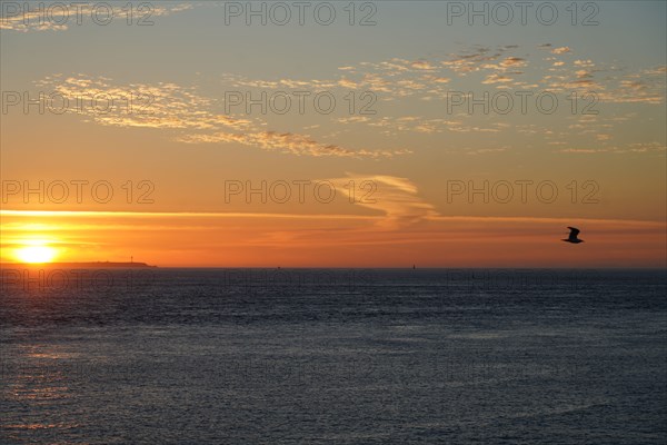 Pointe de Kermorvan, Finistère nord, soleil couchant