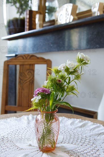 Small bouquet of flowers in a vase
