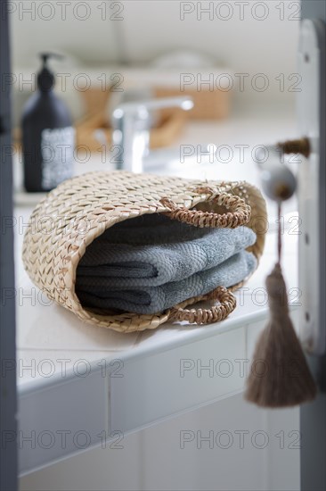 Napkin in a small wicker basket