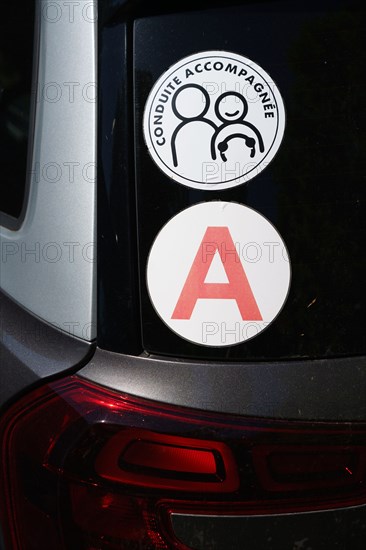 Accompanied and young driver stickers
