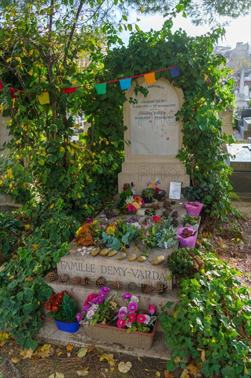 Paris, Montparnasse cemetery, tomb of Agnès Varda and Jacques Demy