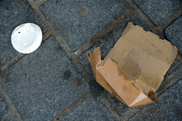 Abandoned waste in a street of Reims