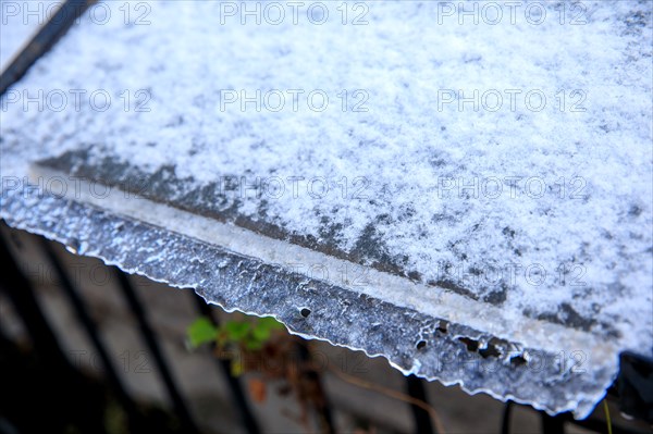 Frost on a glass roof