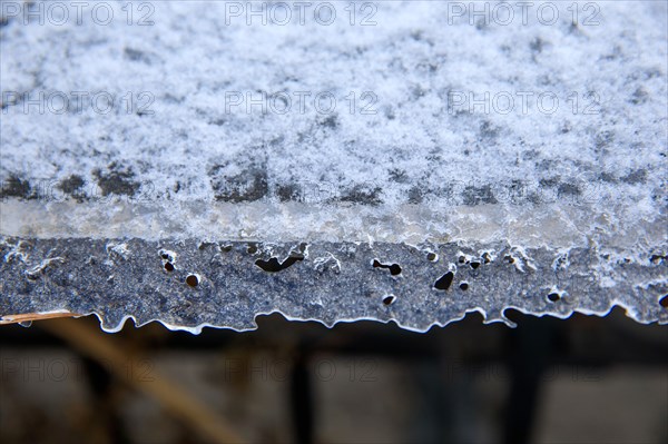 Frost on a glass roof