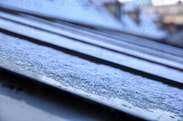 Frost on a glass roof