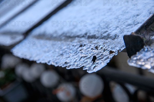 Frost on a glass roof