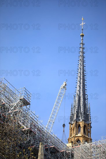 Paris, the new spire of Notre-Dame de Paris is installed