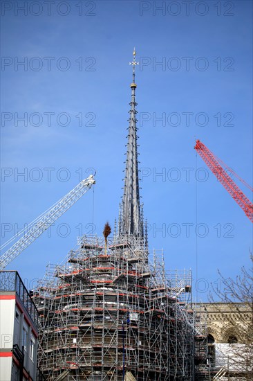 Paris, the new spire of Notre-Dame de Paris is installed