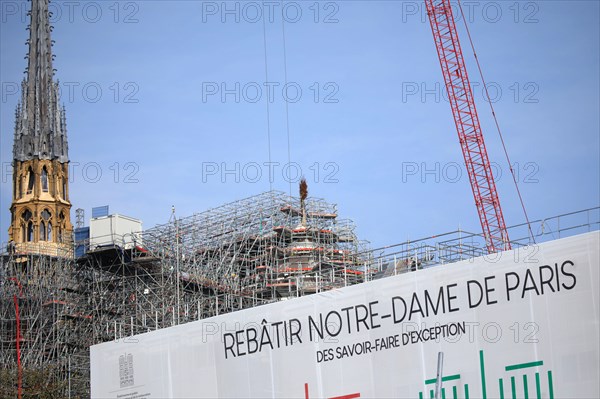 Paris, the new spire of Notre-Dame de Paris is installed