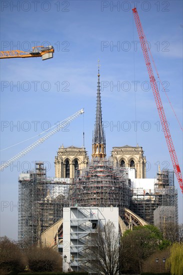 Paris, the new spire of Notre-Dame de Paris is installed