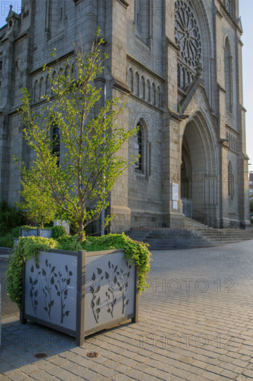 france, région Normandie, Orne, Flers, plavce de Dr Vayssières, église saint Germain,