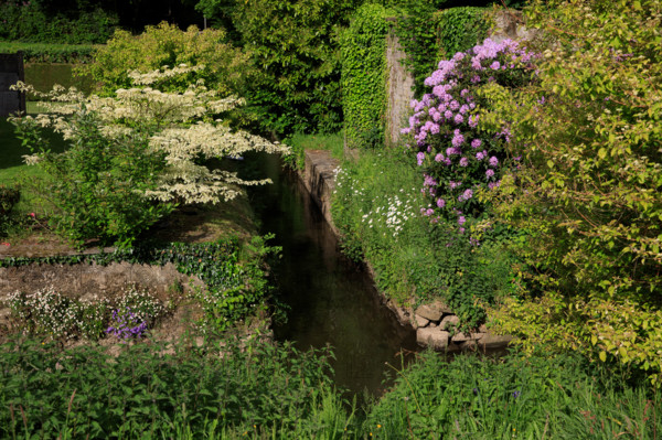 france, région Normandie, Orne, Flers, rue simmons, Bains douches numeriques, facade et jardin
