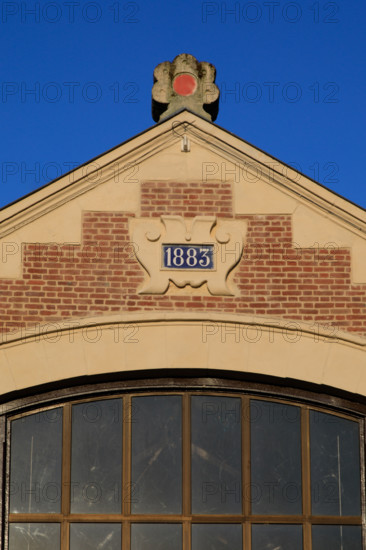 france, région Normandie, Orne, Flers, plave de Dr Vayssières, halle du marché,