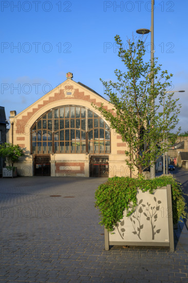 france, région Normandie, Orne, Flers, plave de Dr Vayssières, halle du marché,