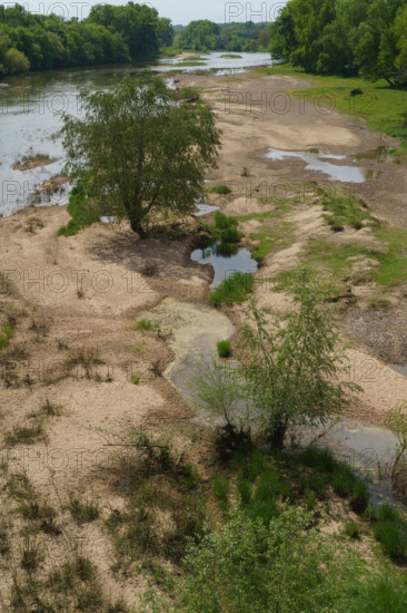 france, région centre, Loiret, Briare, la Loire aux abords du pont canal,