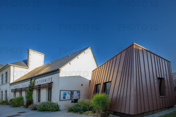 france, region Normandie, Manche, cotentin, Agon coutainville, village d'Agon, Mairie,
