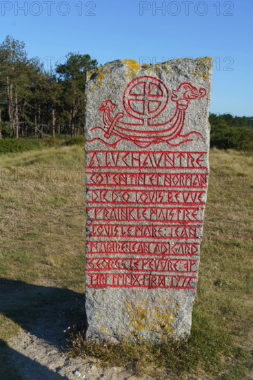 france, region Normandie, Manche, cotentin, Agon coutainville, pointe d'Agon, monument viking
