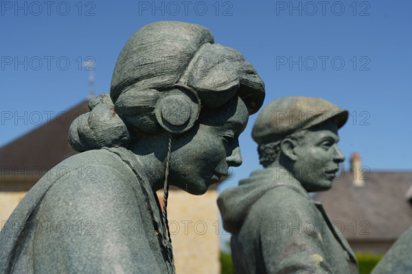 france, region Normandie, Manche, cotentin, Sainte-Marie du Mont, monument aux francais resistants,