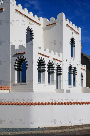 france, region Normandie, Manche, cotentin, Agon coutainville,  "Villa Sans Gène", villa mauresque de la din du 19e siècle