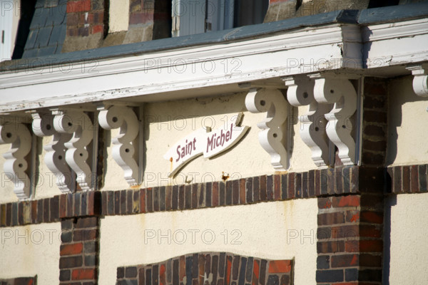 France, region Normandie, Manche, cotentin, Agon coutainville,  plage, rue dramad derriere la promenade de Chausey,