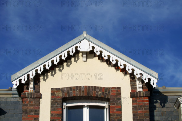 France, region Normandie, Manche, cotentin, Agon coutainville,  plage, rue dramad derriere la promenade de Chausey,
