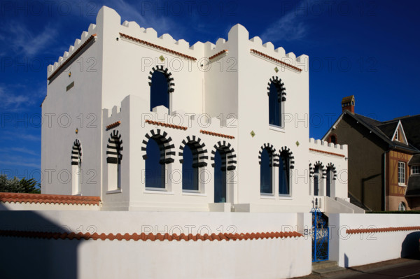 france, region Normandie, Manche, cotentin, Agon coutainville,  "Villa Sans Gène", villa mauresque de la din du 19e siècle