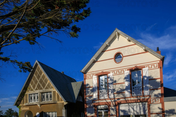 France, region Normandie, Manche, cotentin, Agon coutainville,  plage, rue dramad derriere la promenade de Chausey,