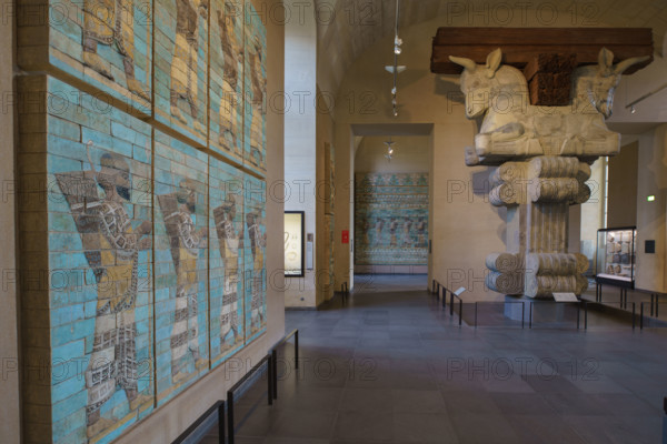 France, région Ile de France, Paris 1e arrondissement, musee du Louvre, antiquités orientales, decor du palais du roi Darius 1er, chapiteau à avant-train (protome) taureau