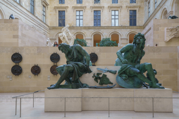 France, région Ile de France, Paris 1e arrondissement, musee du Louvre, cour Puget, groupe sculpté des quatre captifs (dit aussi des quatre nations perdues)