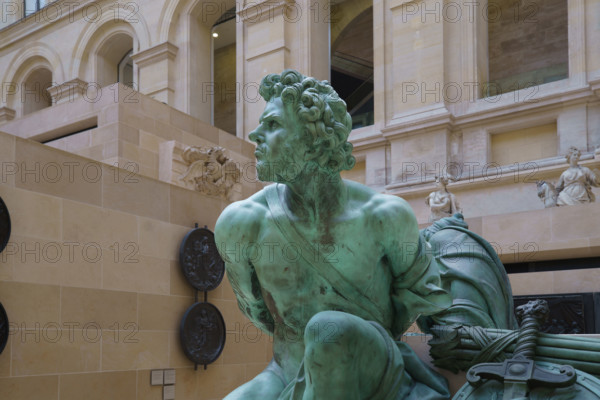 France, région Ile de France, Paris 1e arrondissement, musee du Louvre, cour Puget, groupe sculpté des quatre captifs (dit aussi des quatre nations perdues)